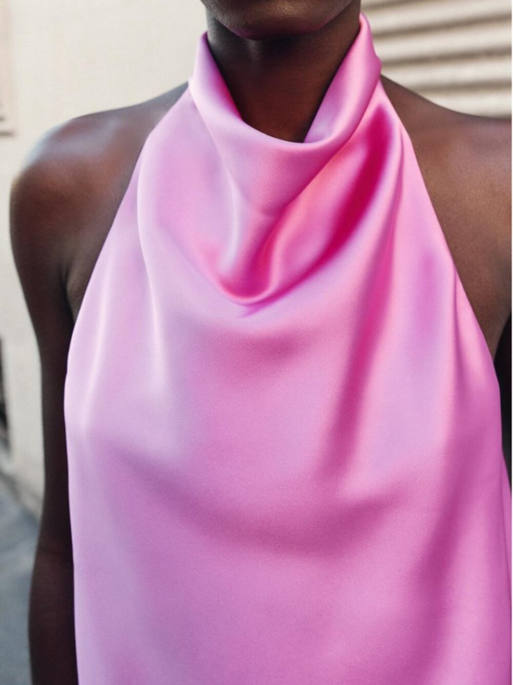 Zara Pink Lilac Satin Halter Open Back Top Size S NWT - Picture 7 of 13